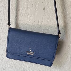 Kate Spade Blue Leather Crossbody Bag